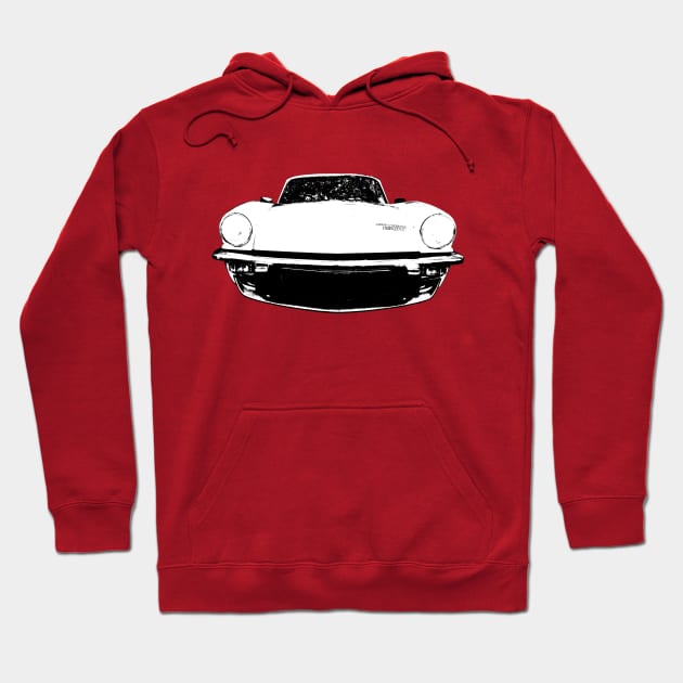 Triumph Spitfire British classic car monoblock black and white Hoodie by soitwouldseem